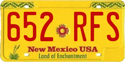 NM license plate 652RFS