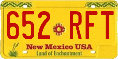 NM license plate 652RFT