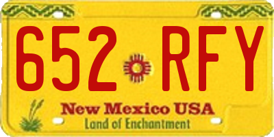 NM license plate 652RFY