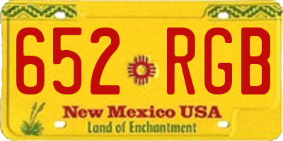 NM license plate 652RGB