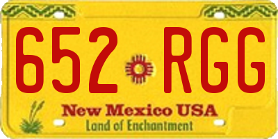 NM license plate 652RGG