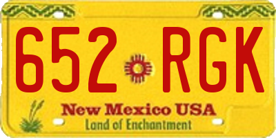 NM license plate 652RGK