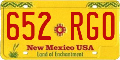 NM license plate 652RGO