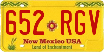 NM license plate 652RGV