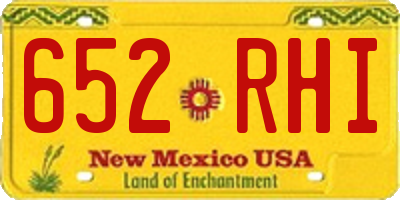 NM license plate 652RHI