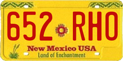 NM license plate 652RHO