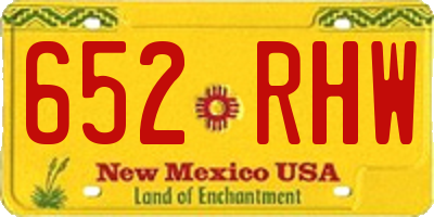 NM license plate 652RHW