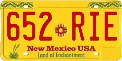 NM license plate 652RIE
