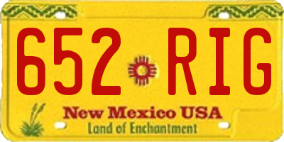 NM license plate 652RIG