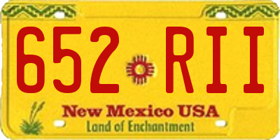 NM license plate 652RII