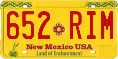 NM license plate 652RIM