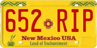 NM license plate 652RIP
