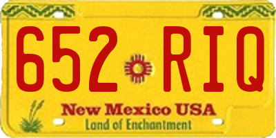 NM license plate 652RIQ