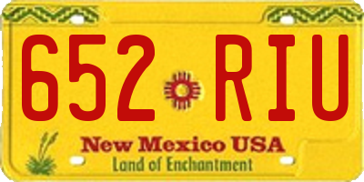 NM license plate 652RIU