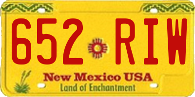 NM license plate 652RIW