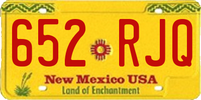 NM license plate 652RJQ