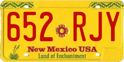 NM license plate 652RJY