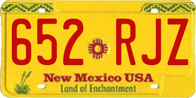NM license plate 652RJZ