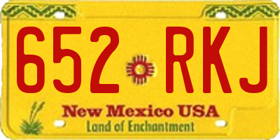 NM license plate 652RKJ
