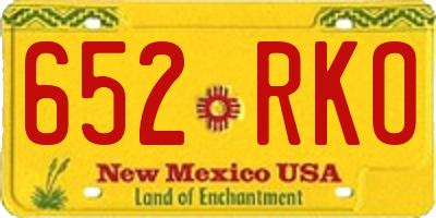 NM license plate 652RKO