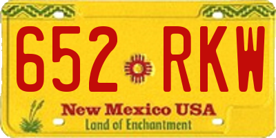 NM license plate 652RKW