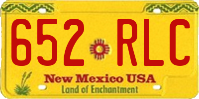 NM license plate 652RLC