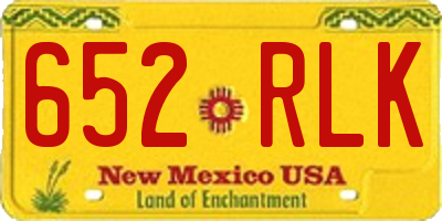 NM license plate 652RLK
