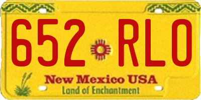 NM license plate 652RLO