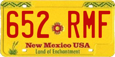 NM license plate 652RMF