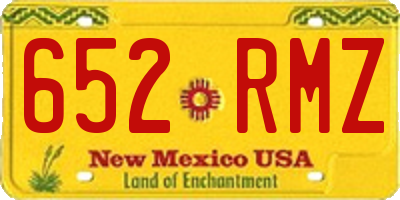 NM license plate 652RMZ