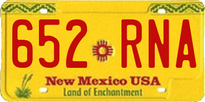 NM license plate 652RNA