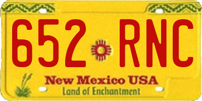 NM license plate 652RNC