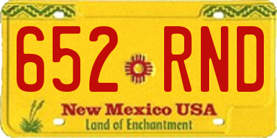 NM license plate 652RND