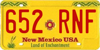 NM license plate 652RNF