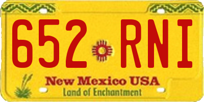 NM license plate 652RNI