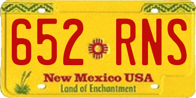 NM license plate 652RNS
