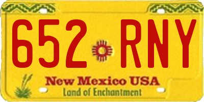 NM license plate 652RNY