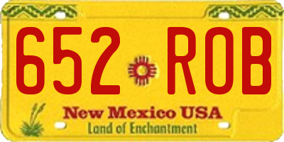 NM license plate 652ROB