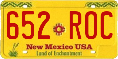 NM license plate 652ROC
