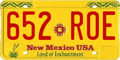 NM license plate 652ROE