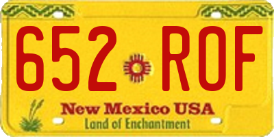 NM license plate 652ROF