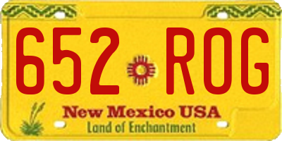 NM license plate 652ROG