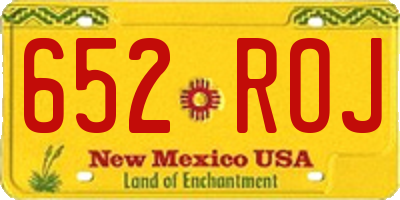 NM license plate 652ROJ