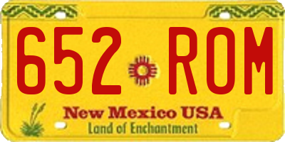 NM license plate 652ROM