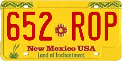 NM license plate 652ROP
