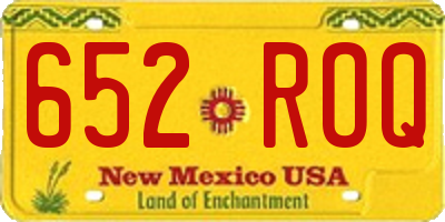 NM license plate 652ROQ