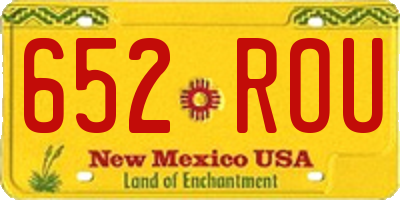 NM license plate 652ROU