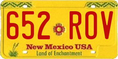 NM license plate 652ROV