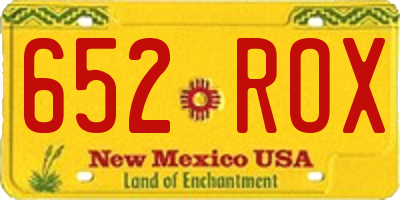 NM license plate 652ROX