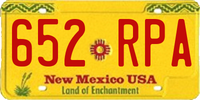 NM license plate 652RPA